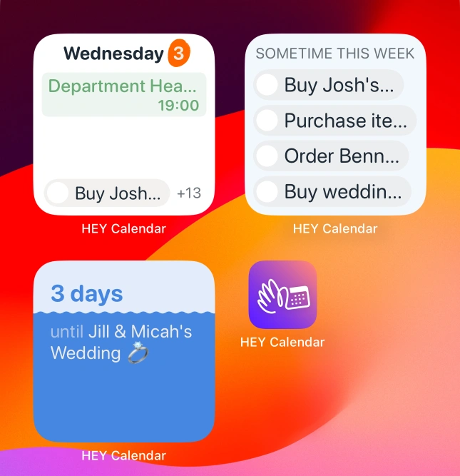 Calendar widgets