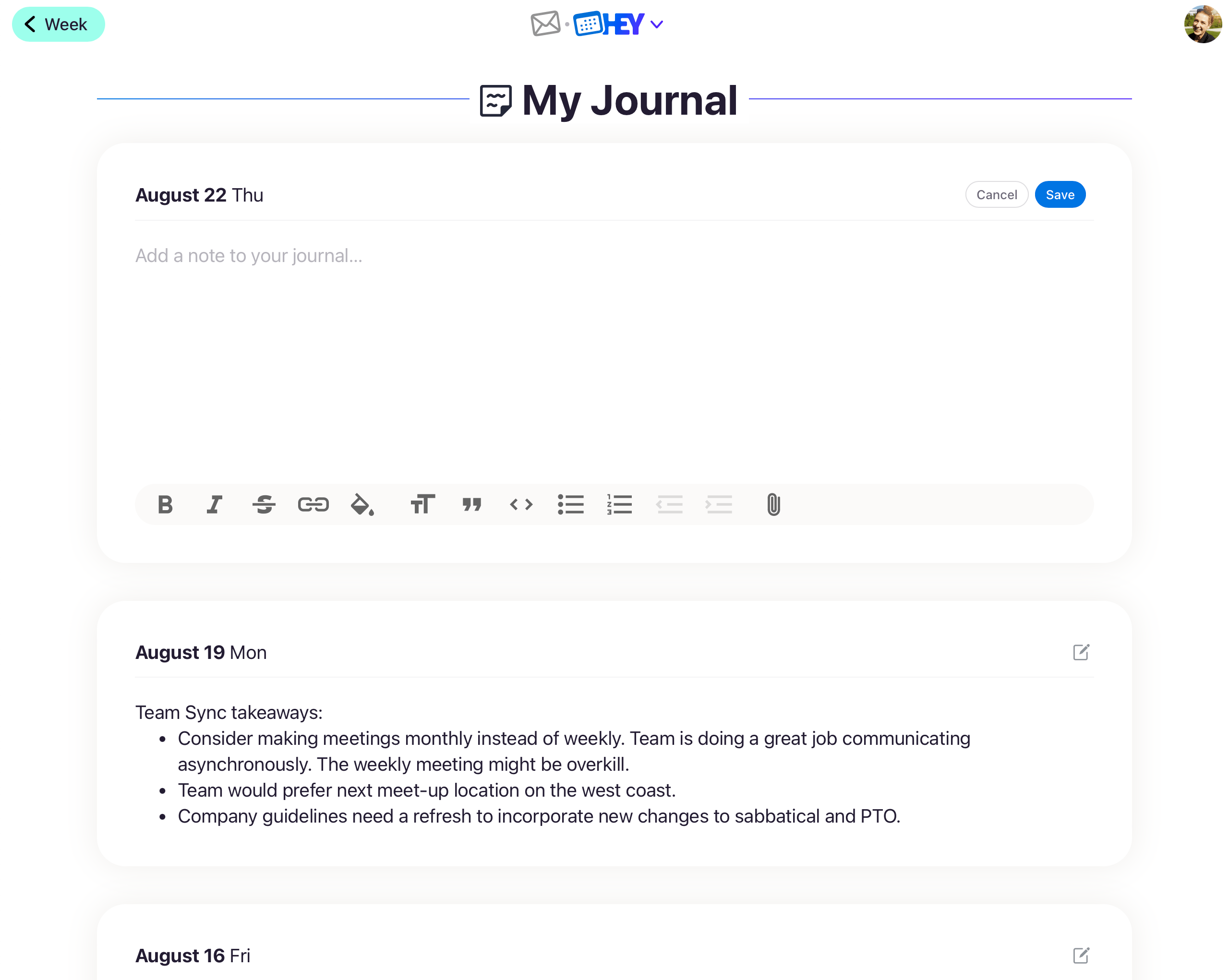 HEY Journal